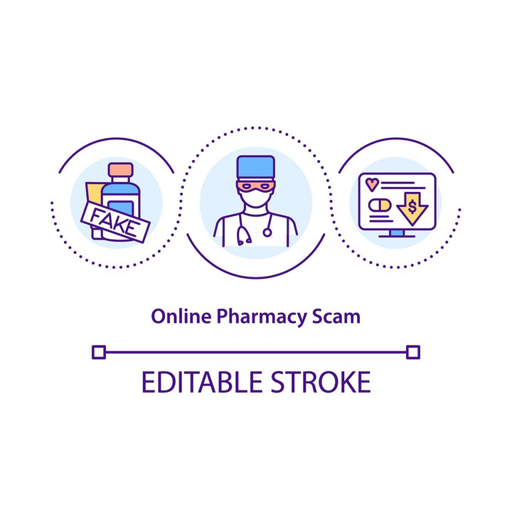 Online pharmacy concept icons set