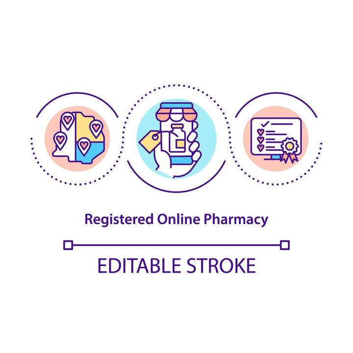 Online pharmacy concept icons set