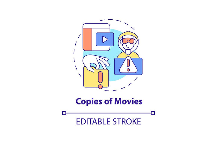 Online Piracy Concept Icons Bundle