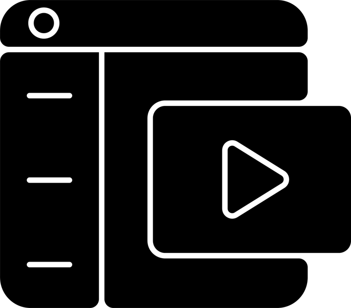 Online platforms black glyph icons set on white space