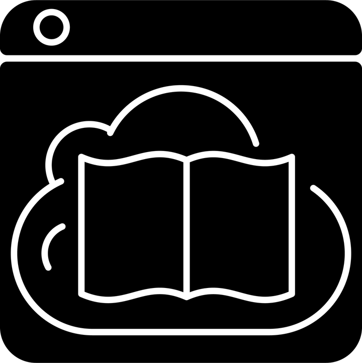 Online platforms black glyph icons set on white space