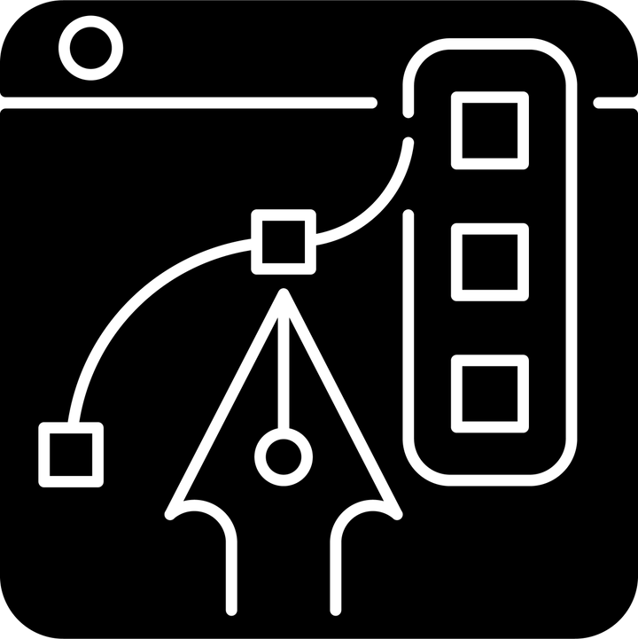 Online platforms black glyph icons set on white space