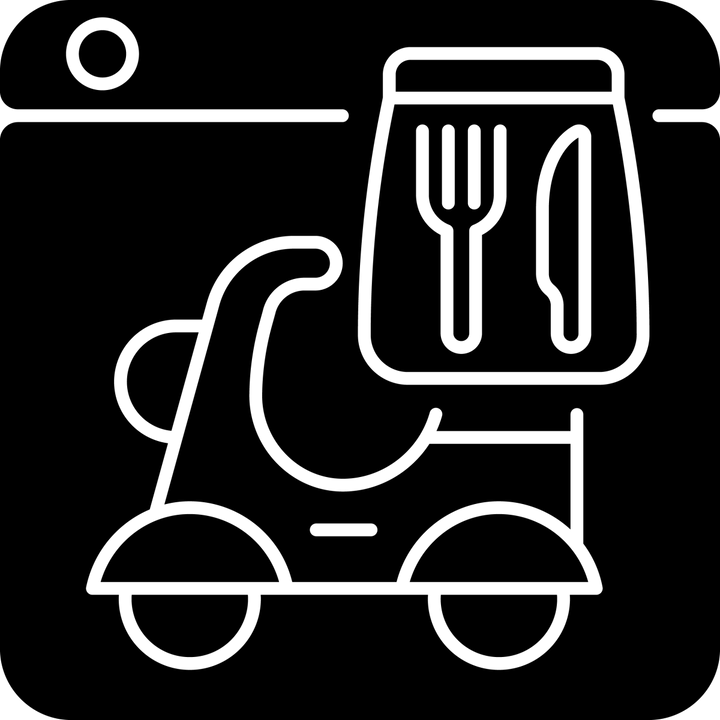 Online platforms black glyph icons set on white space