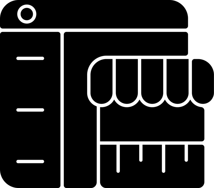 Online platforms black glyph icons set on white space