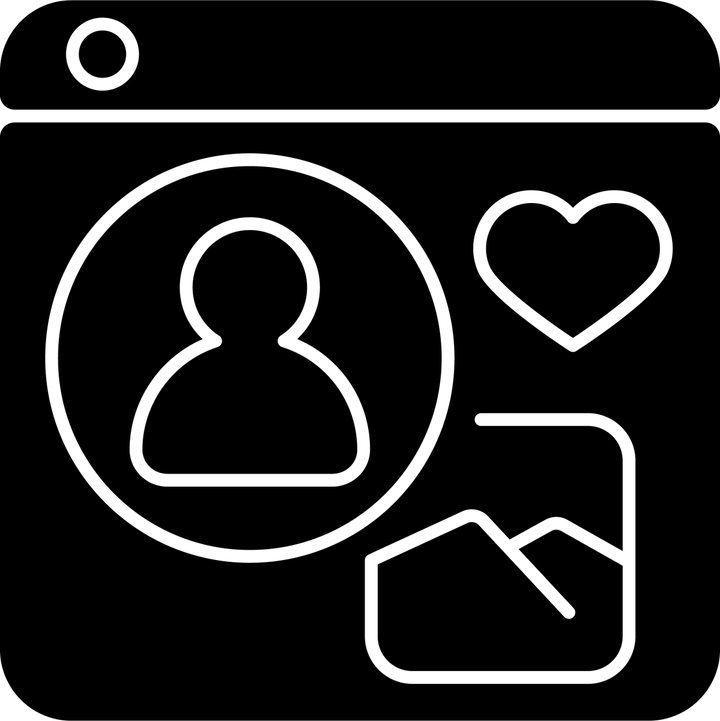 Online platforms black glyph icons set on white space