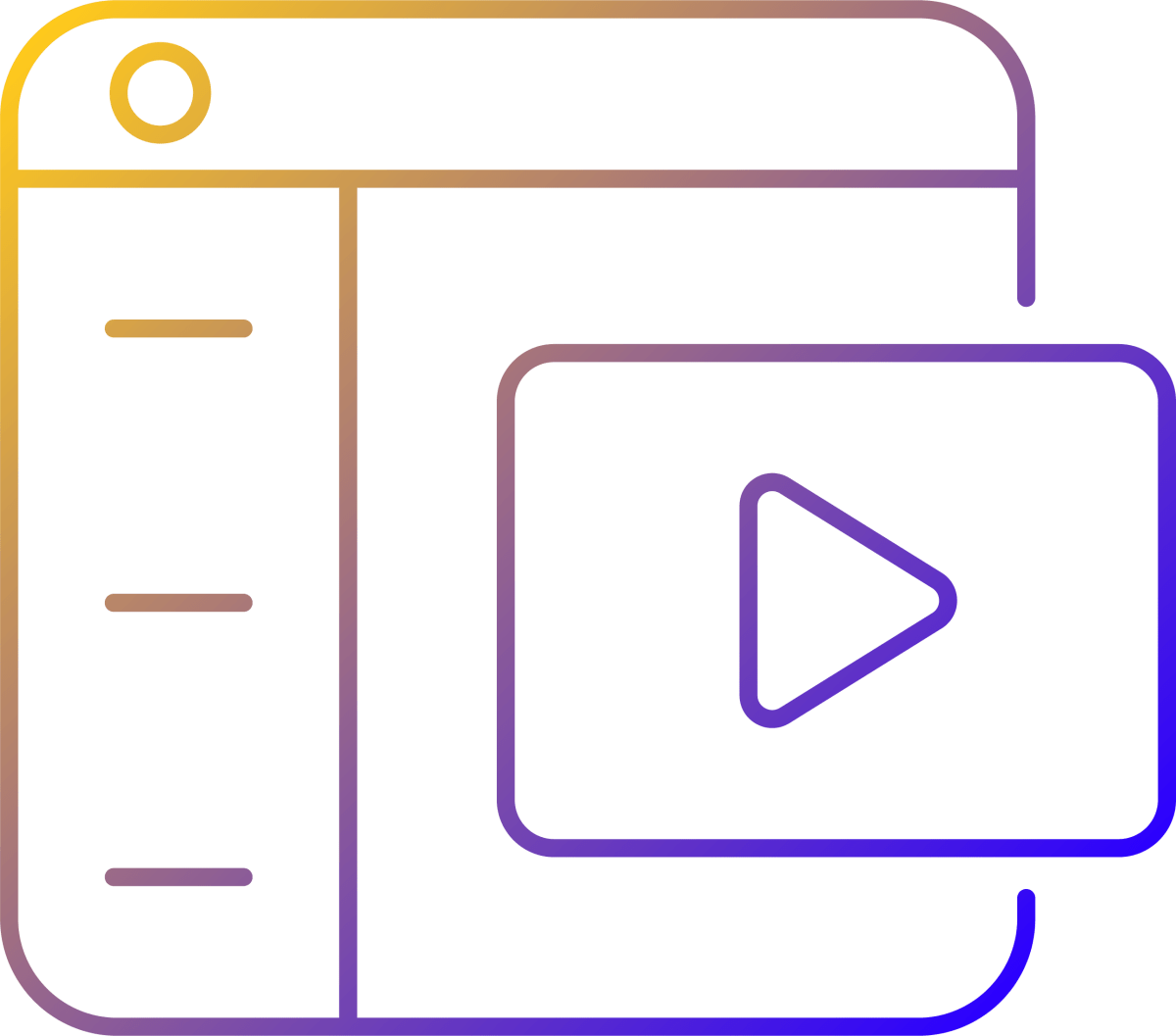 Online platforms gradient linear vector icons set