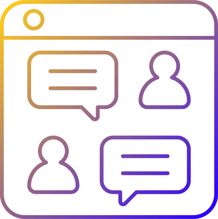 Online platforms gradient linear vector icons set