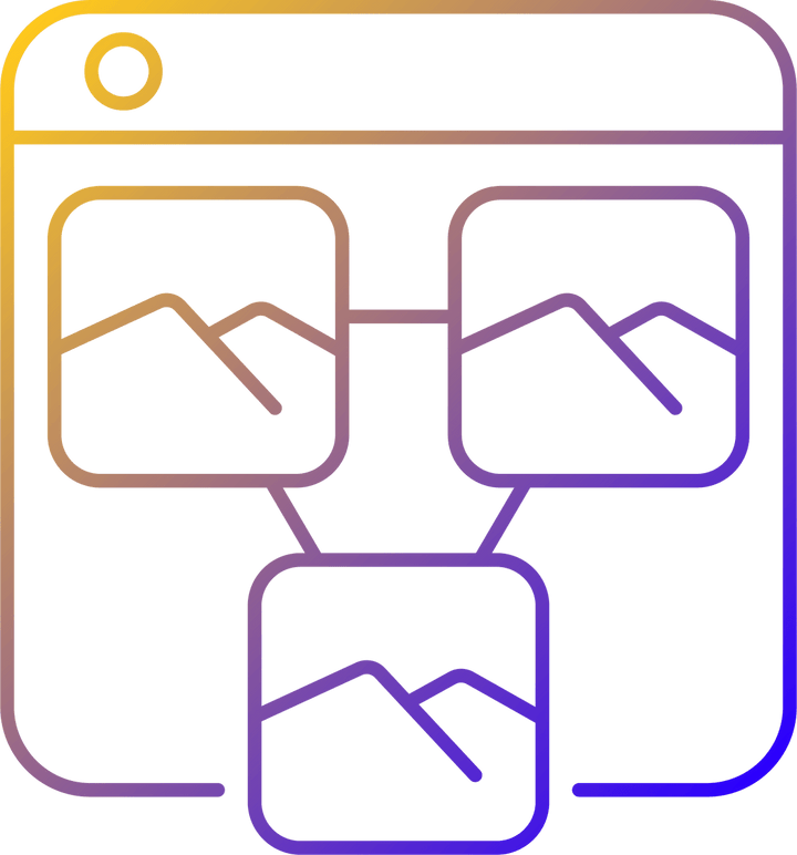 Online platforms gradient linear vector icons set