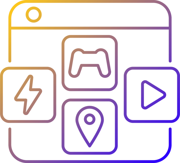 Online platforms gradient linear vector icons set