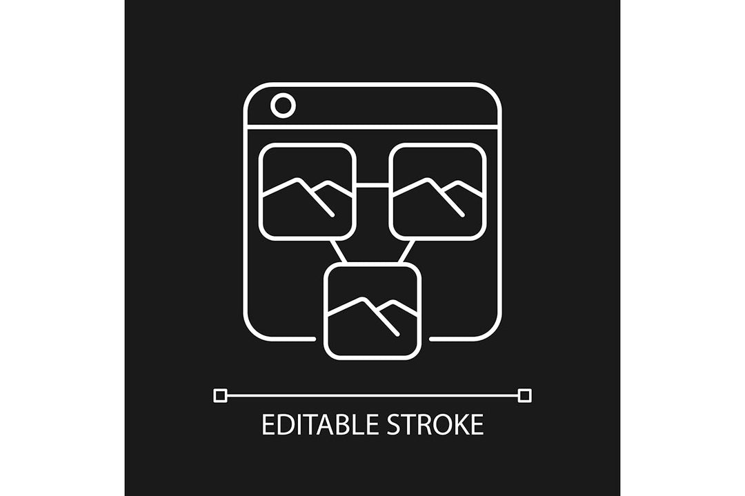 Online platforms linear icons set for dark and light mode