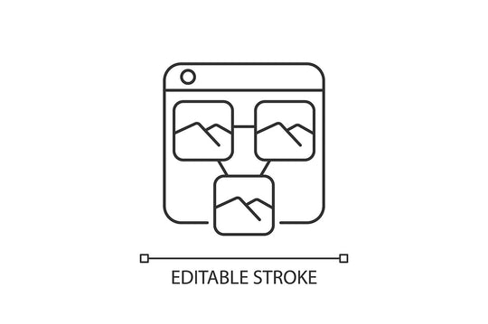 Online platforms linear icons set for dark and light mode