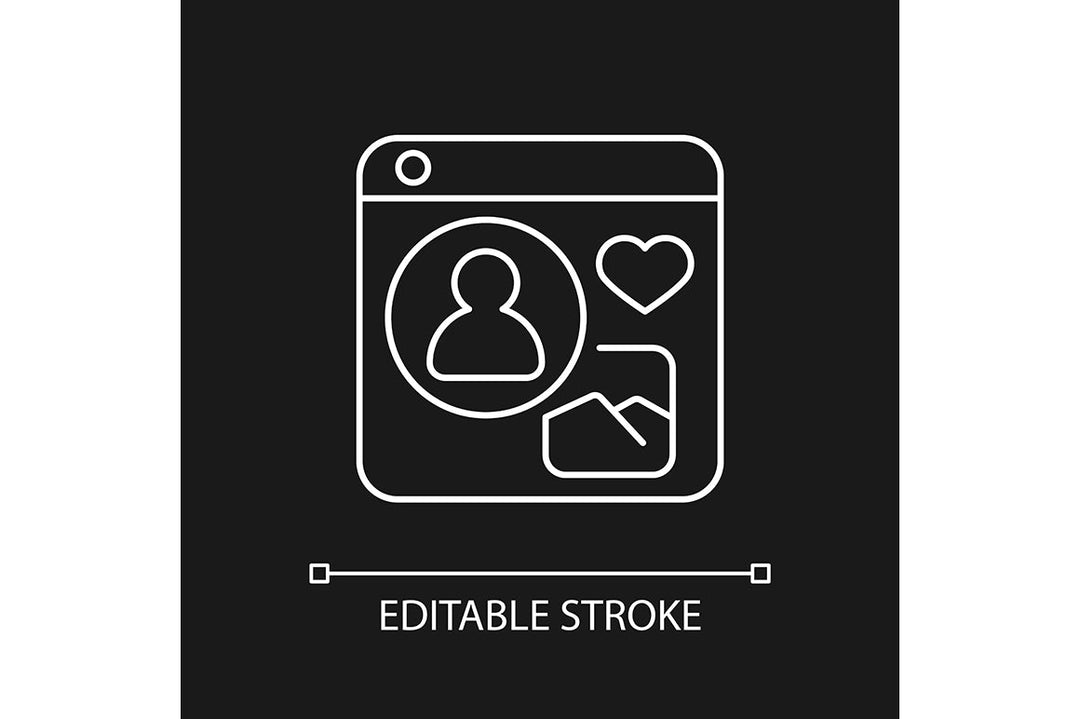 Online platforms linear icons set for dark and light mode