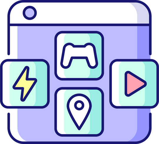 Online platforms RGB color icons set