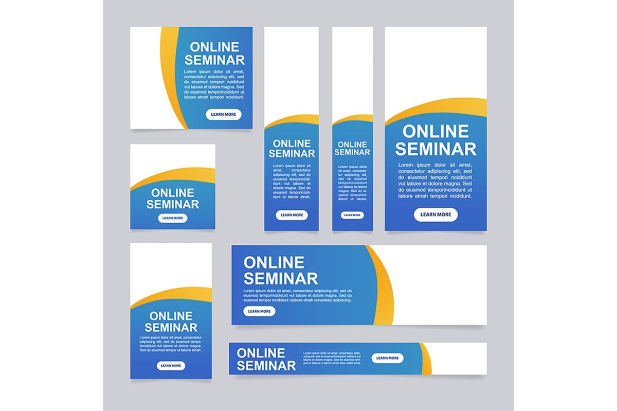 Online seminar web banner template bundle