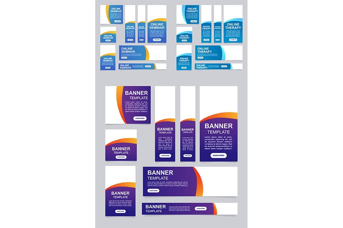 Online seminar web banner template bundle