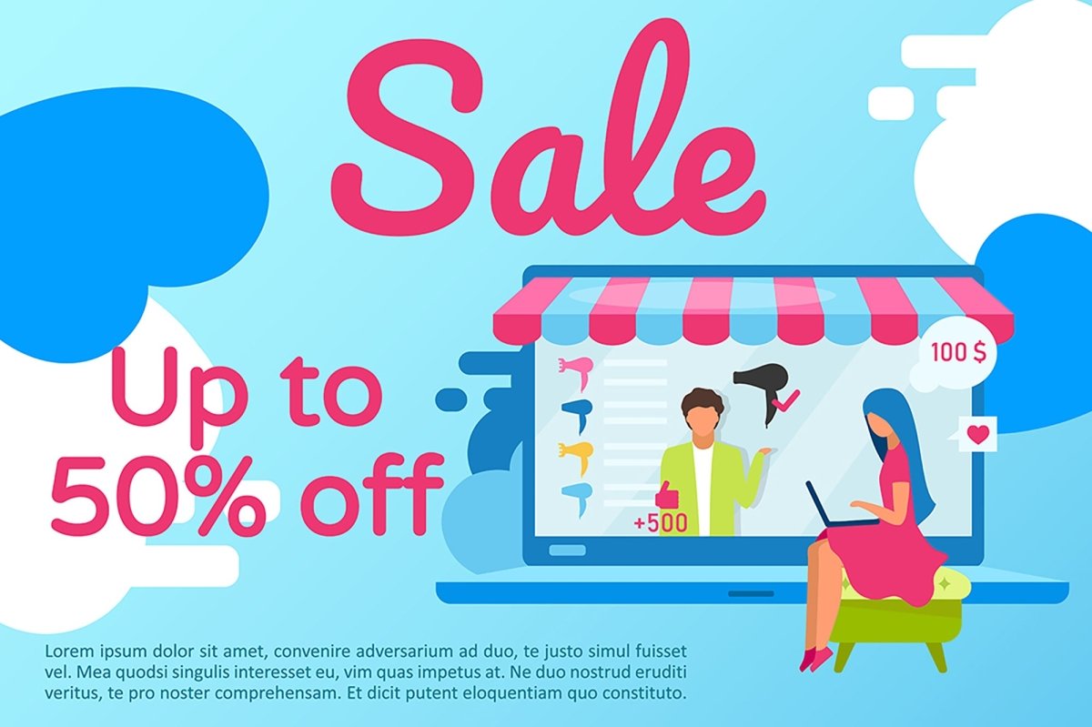 Online store sale brochure template
