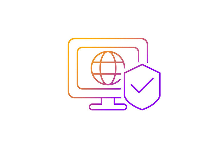 Online surveillance and censorship gradient linear vector icons set