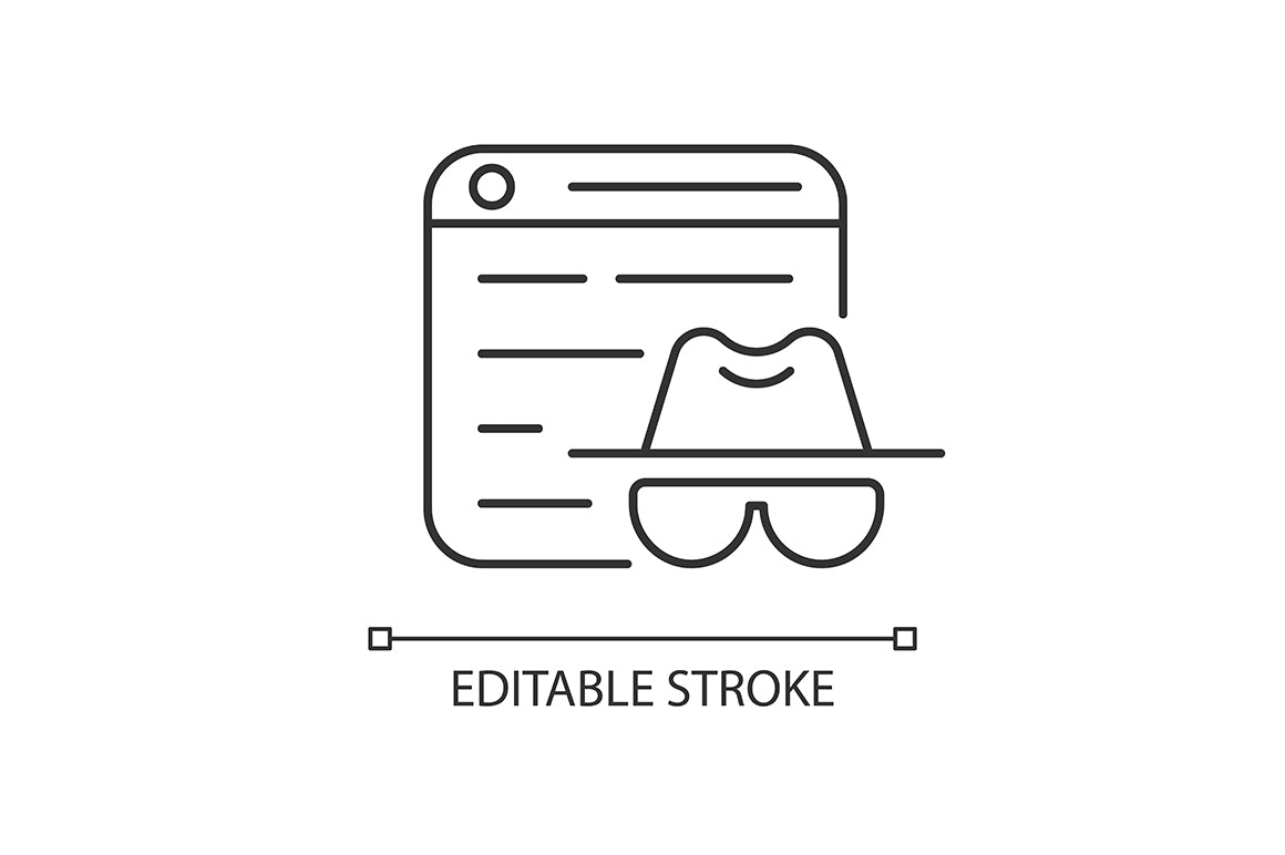 Online surveillance and censorship linear icons set for dark and light mode. Editable Stroke