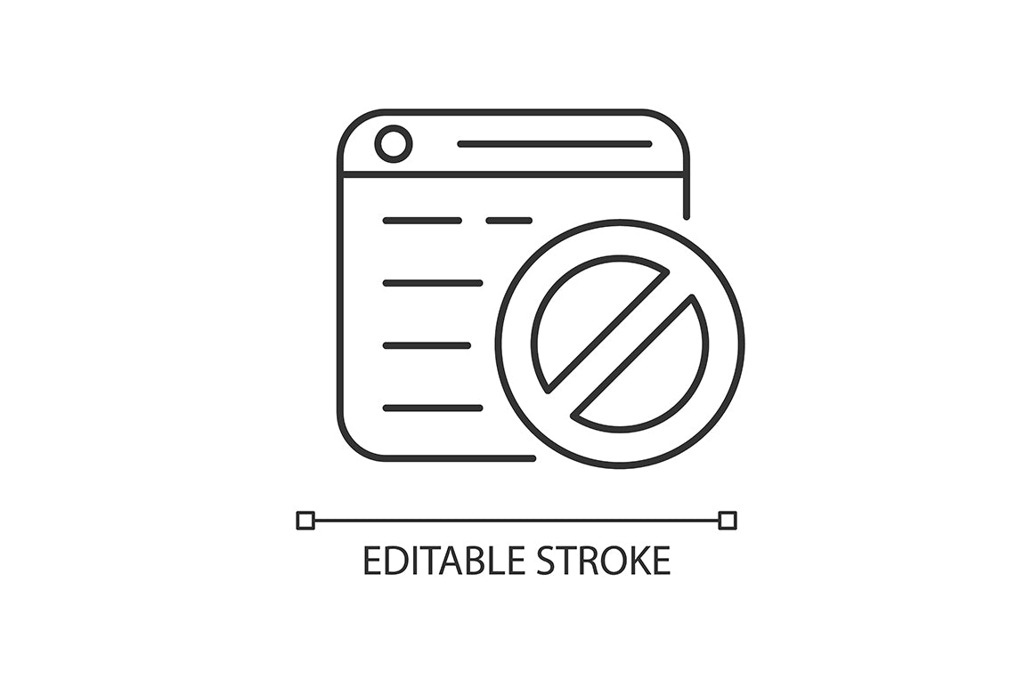 Online surveillance and censorship linear icons set for dark and light mode. Editable Stroke