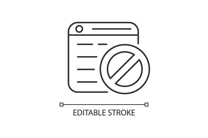 Online surveillance and censorship linear icons set for dark and light mode. Editable Stroke