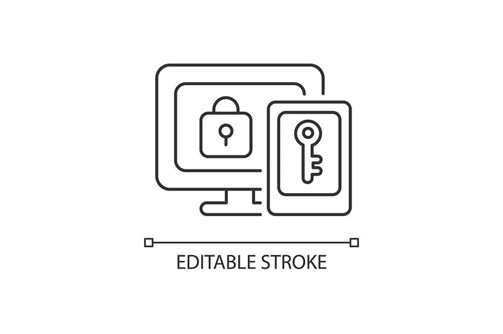 Online surveillance and censorship linear icons set for dark and light mode. Editable Stroke