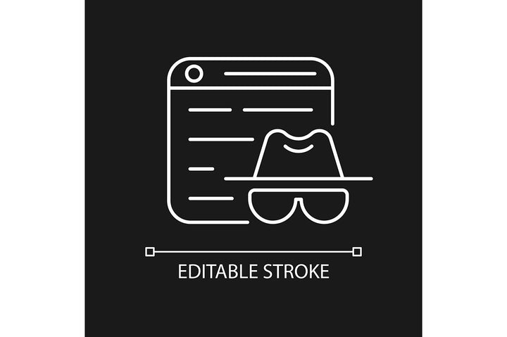 Online surveillance and censorship linear icons set for dark and light mode. Editable Stroke