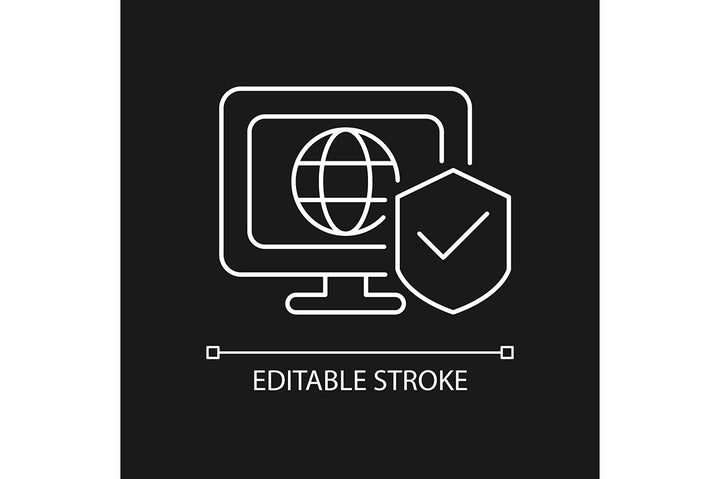 Online surveillance and censorship linear icons set for dark and light mode. Editable Stroke
