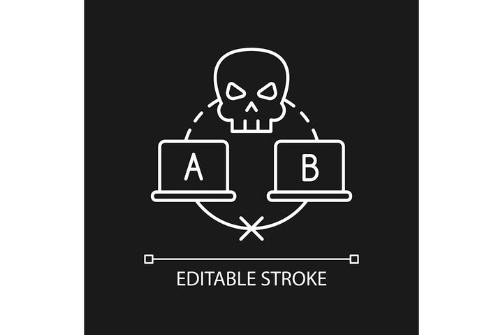 Online surveillance and censorship linear icons set for dark and light mode. Editable Stroke