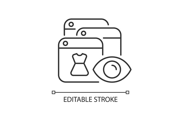 Online surveillance and censorship linear icons set for dark and light mode. Editable Stroke