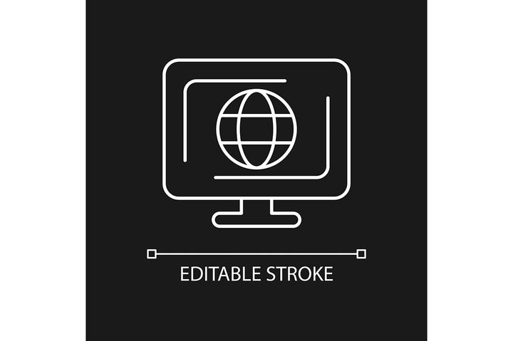 Online surveillance and censorship linear icons set for dark and light mode. Editable Stroke