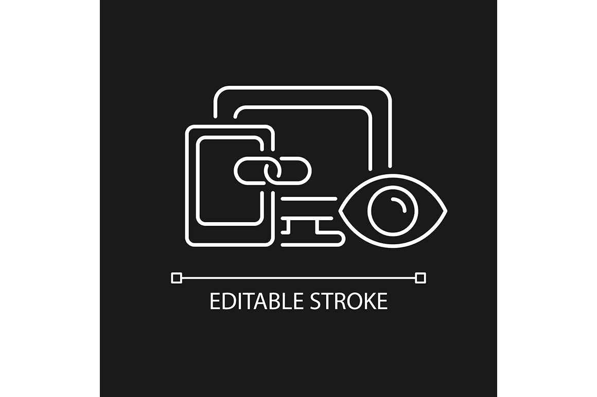 Online surveillance and censorship linear icons set for dark and light mode. Editable Stroke