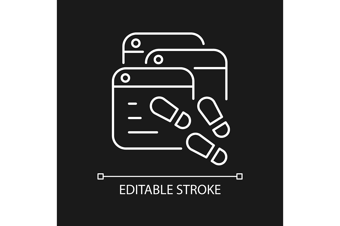 Online surveillance and censorship linear icons set for dark and light mode. Editable Stroke