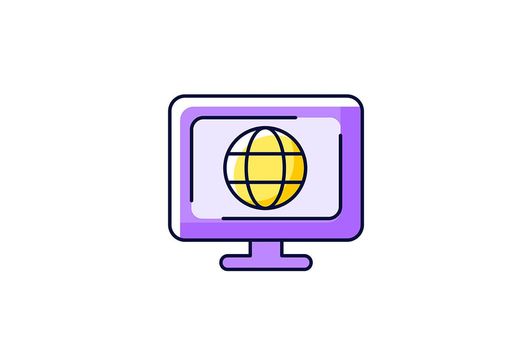 Online surveillance and censorship purple RGB color icons set