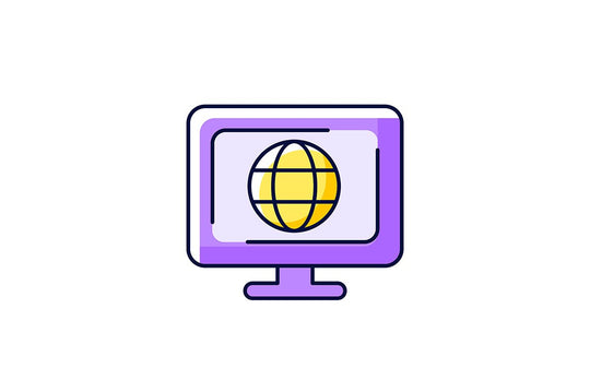 Online surveillance and censorship purple RGB color icons set