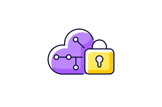 Online surveillance and censorship purple RGB color icons set