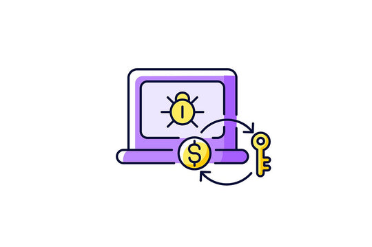Online surveillance and censorship purple RGB color icons set