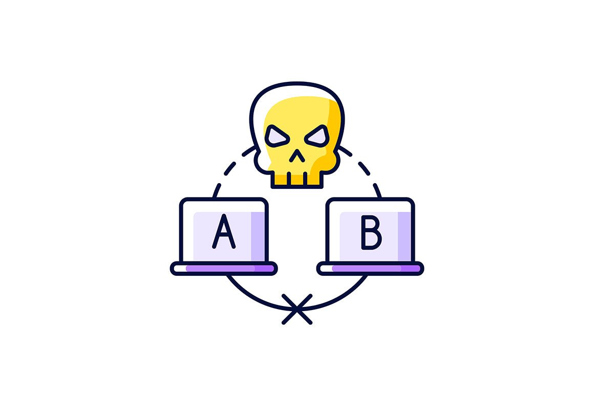 Online surveillance and censorship purple RGB color icons set