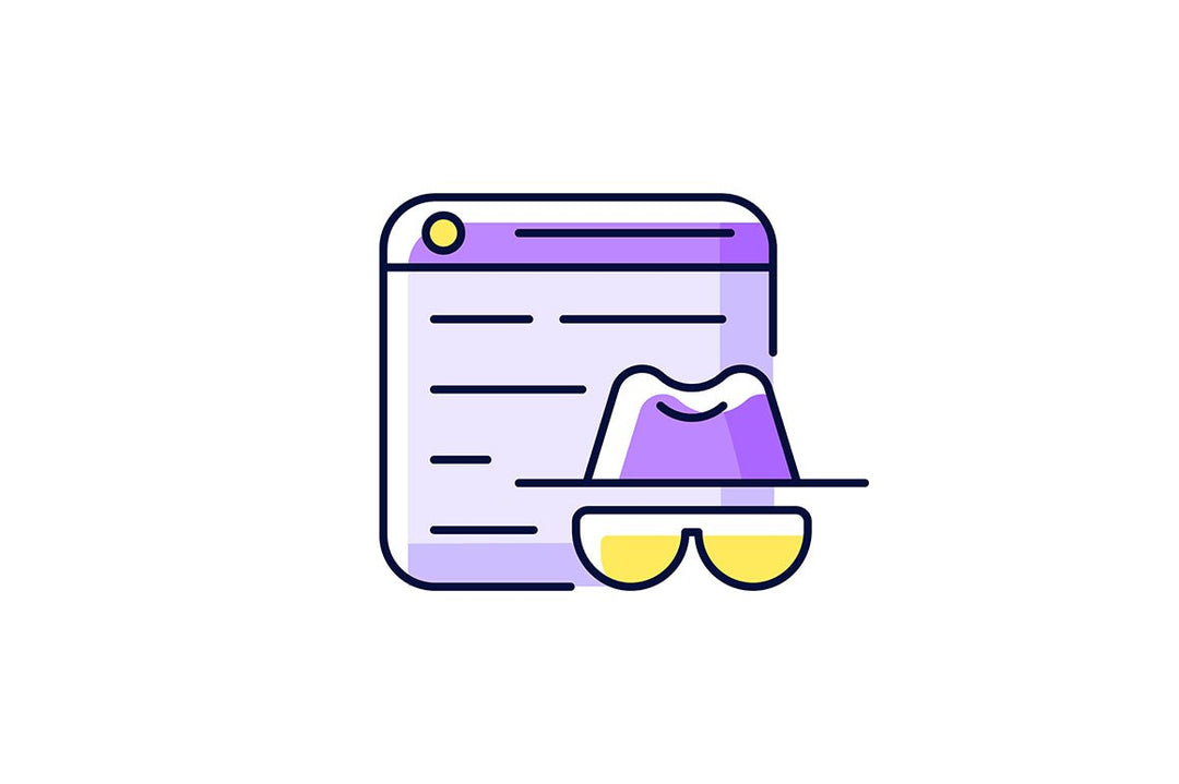 Online surveillance and censorship purple RGB color icons set