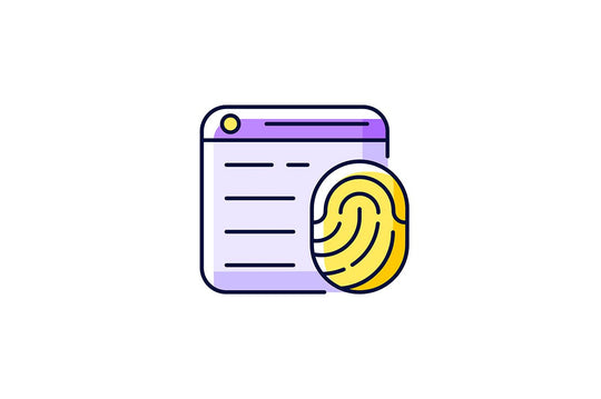 Online surveillance and censorship purple RGB color icons set