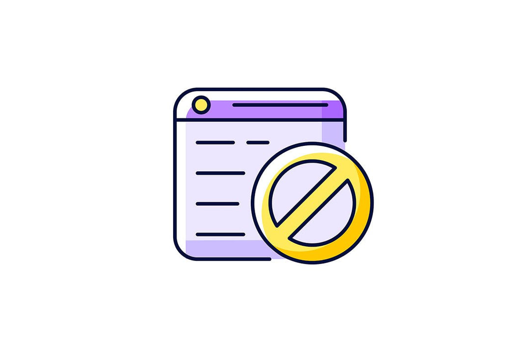 Online surveillance and censorship purple RGB color icons set