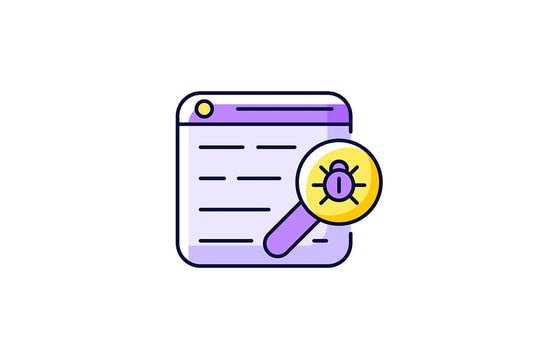 Online surveillance and censorship purple RGB color icons set