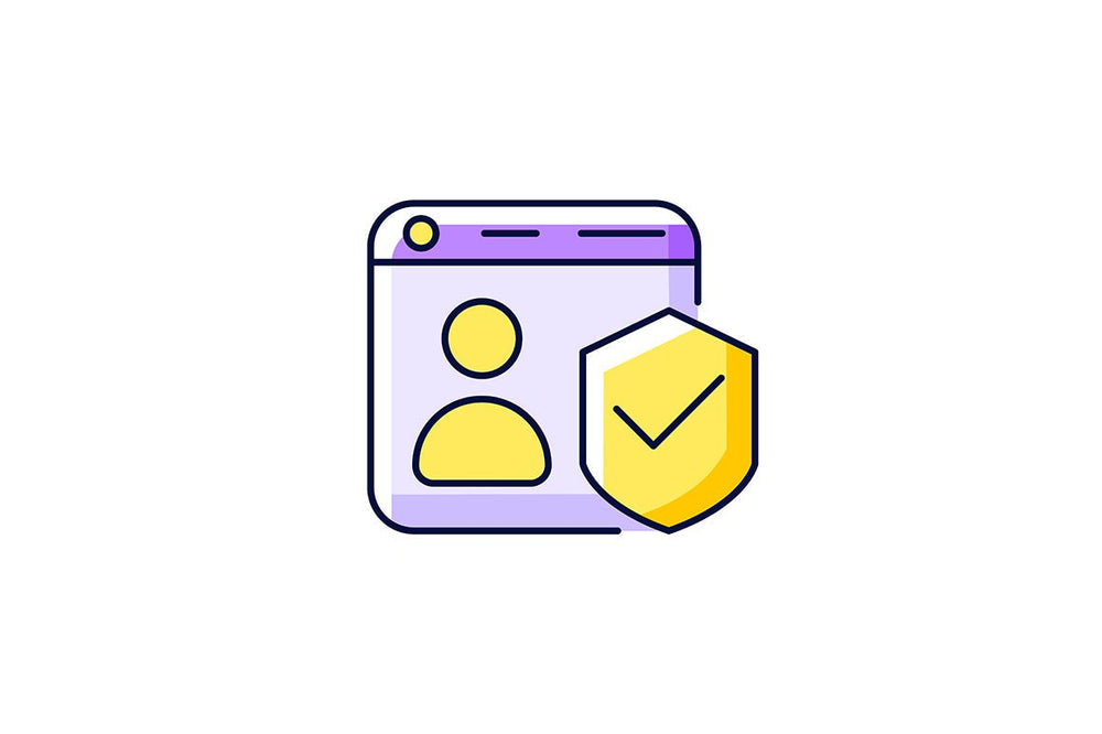 Online surveillance and censorship purple RGB color icons set