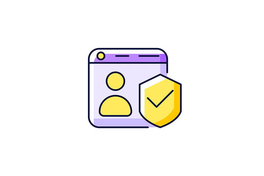 Online surveillance and censorship purple RGB color icons set