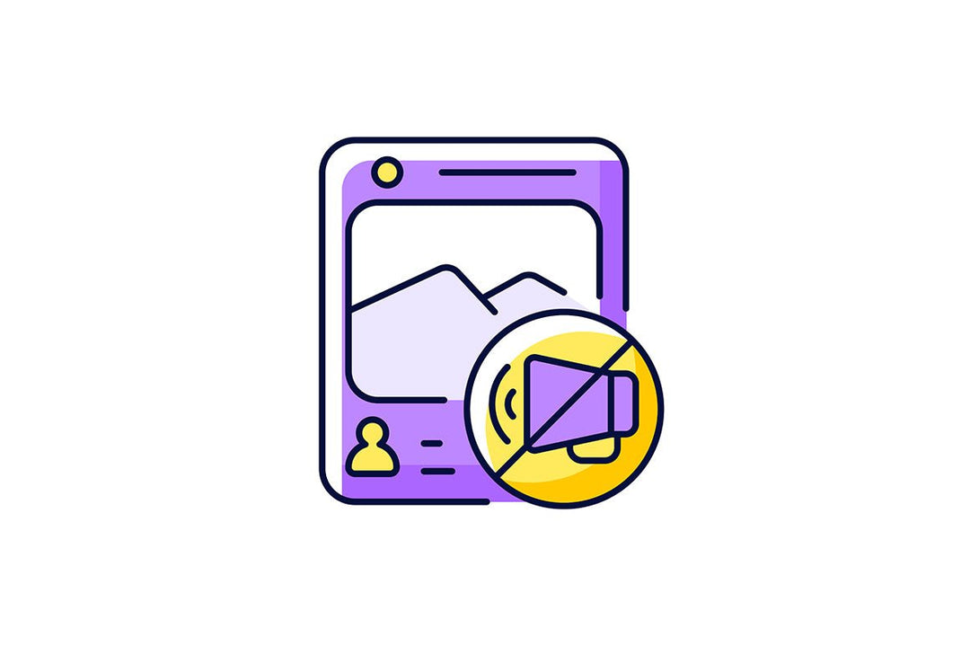 Online surveillance and censorship purple RGB color icons set