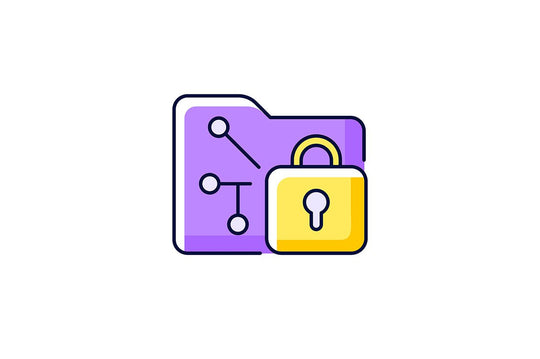 Online surveillance and censorship purple RGB color icons set