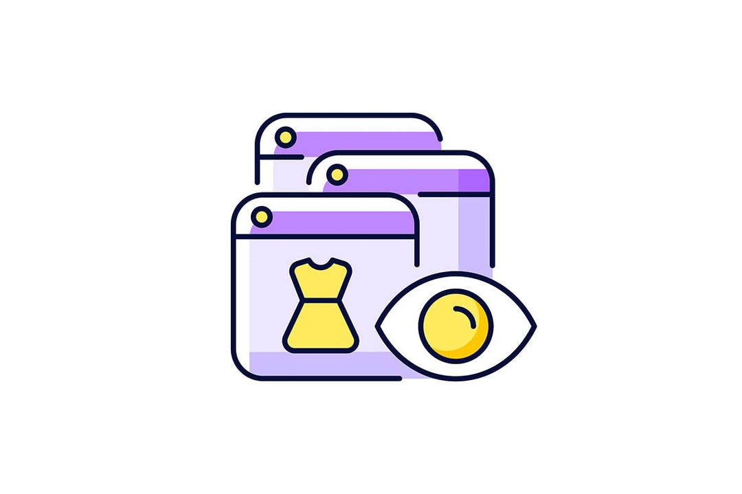 Online surveillance and censorship purple RGB color icons set