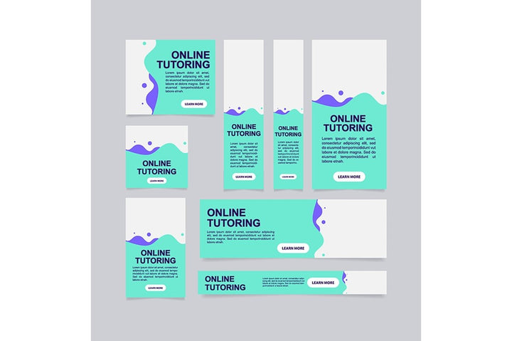 Online tutor web banner template bundle