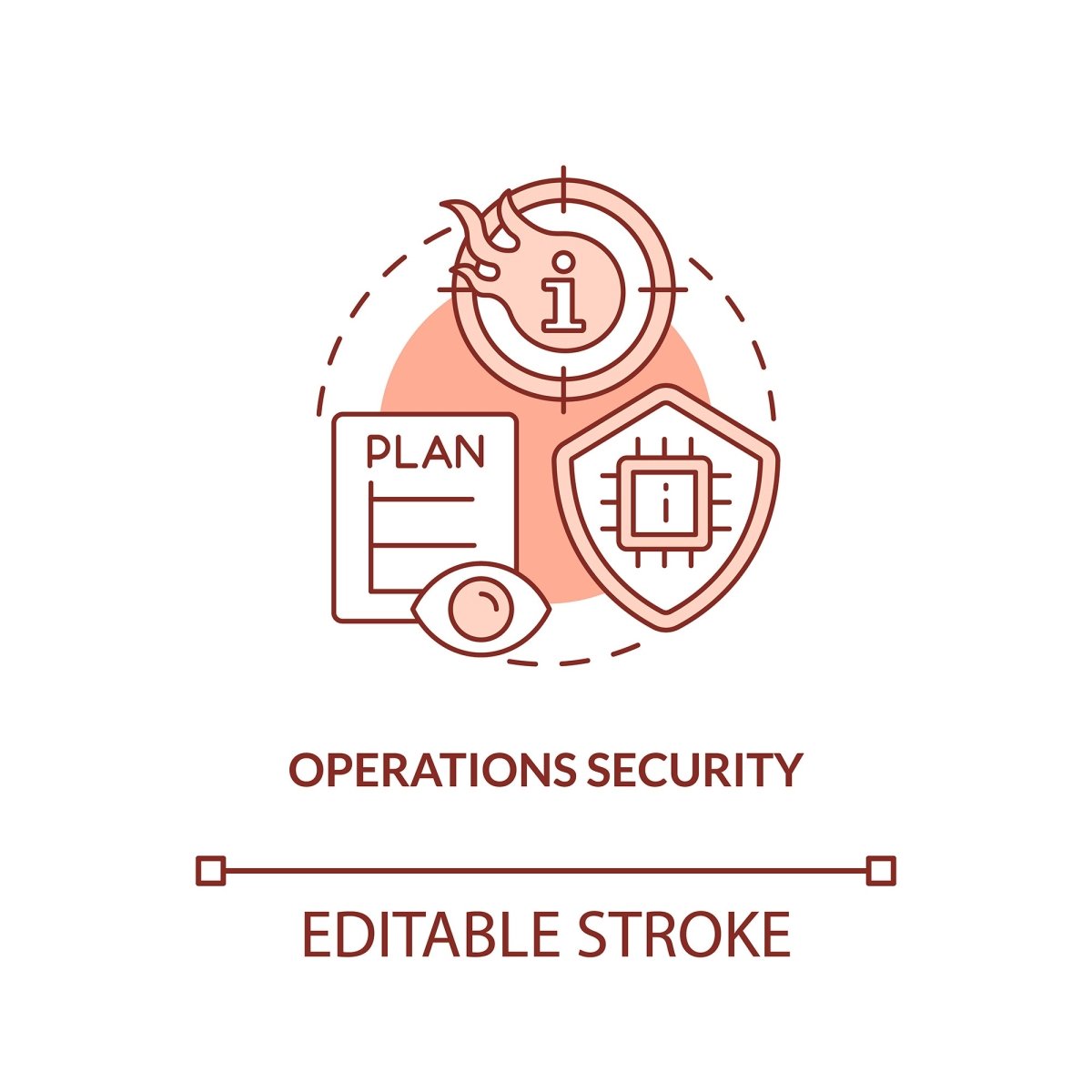Operations security red concept icon