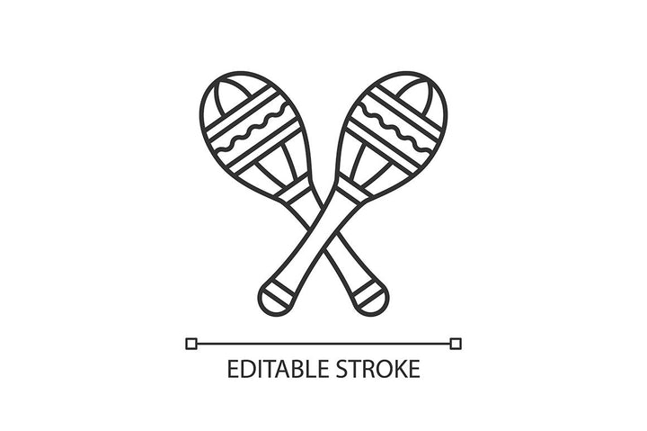 Orchestral instrument pixel perfect linear icons set