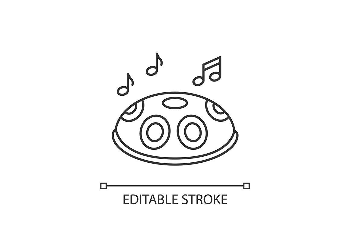 Orchestral instrument pixel perfect linear icons set